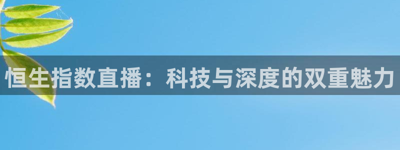 熊猫体育在线：恒生指数直播：科技与深度的双重魅力